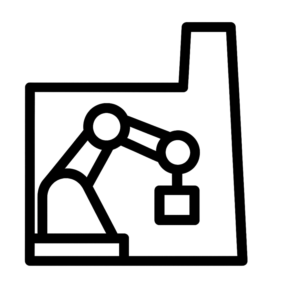 Robotic arm icon for manufacturers
